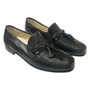 NEW Bally Tassel Loafers Black Leather Slip On Men 10.5 D Business Career Office